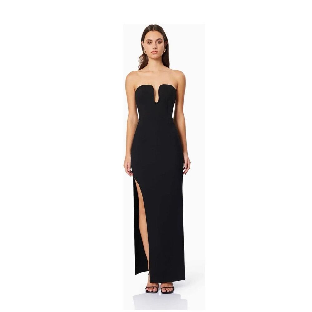 Elliatt Eden Strapless Maxi Dress Black‎ Sz M